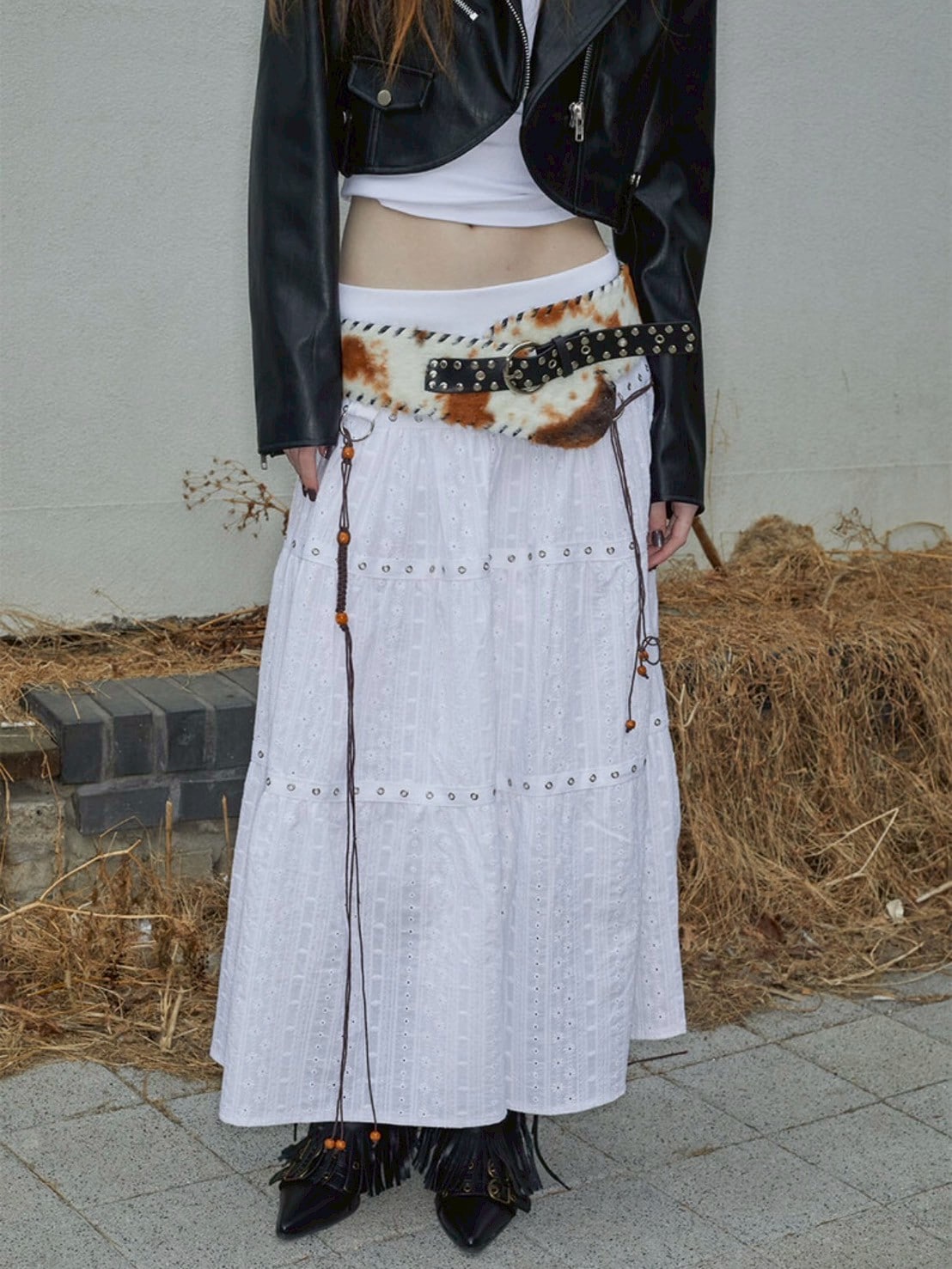 NOT KNOWING】Tiered Eyelet Maxi Skirt – PRESSING WEB SHOP