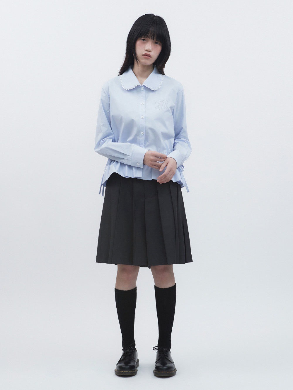 【TUOMIO】MIDI PLEATS RIBBON CULOTTES