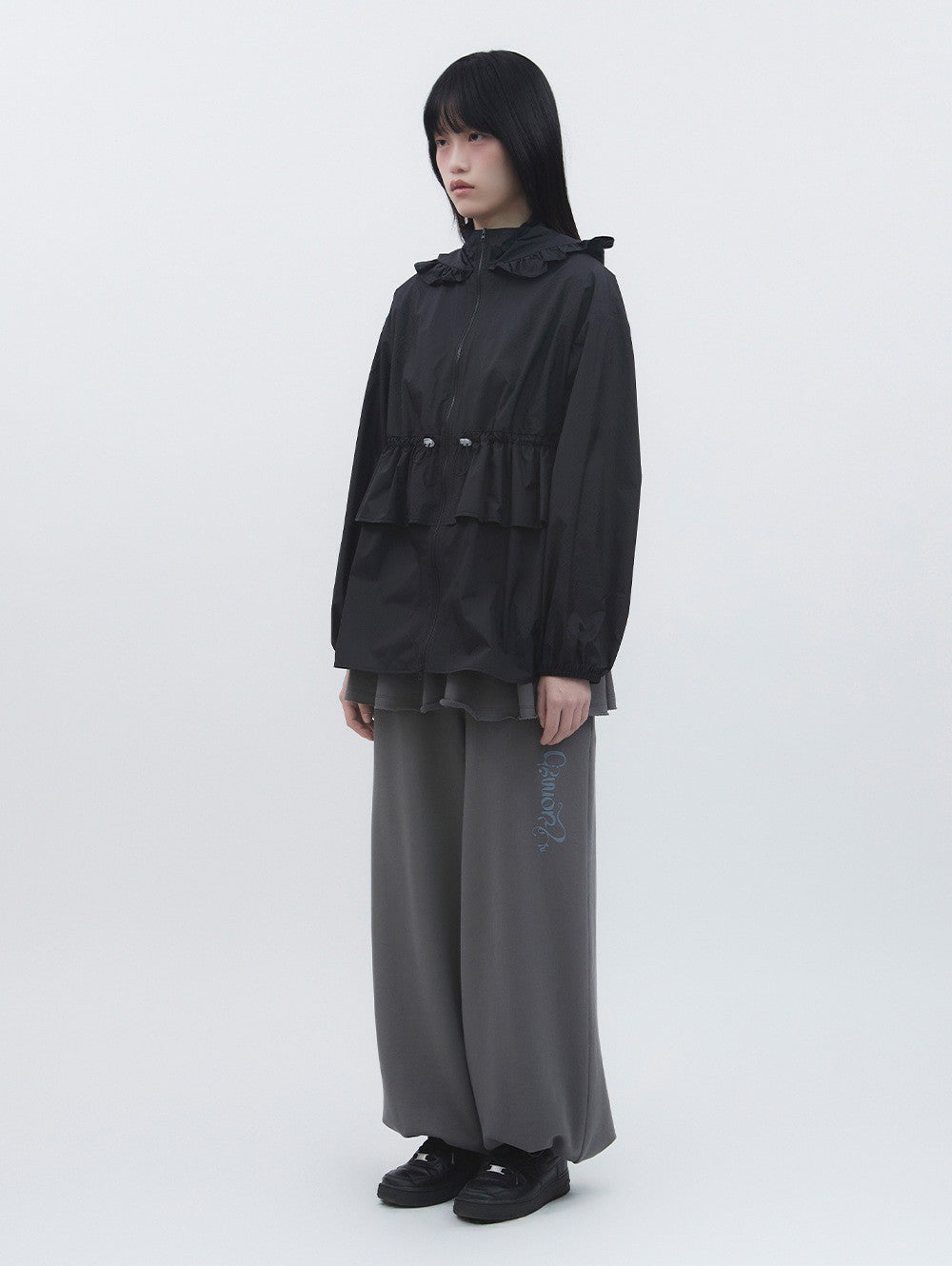 【TUOMIO】FRILL LAYERED HOOD JACKET