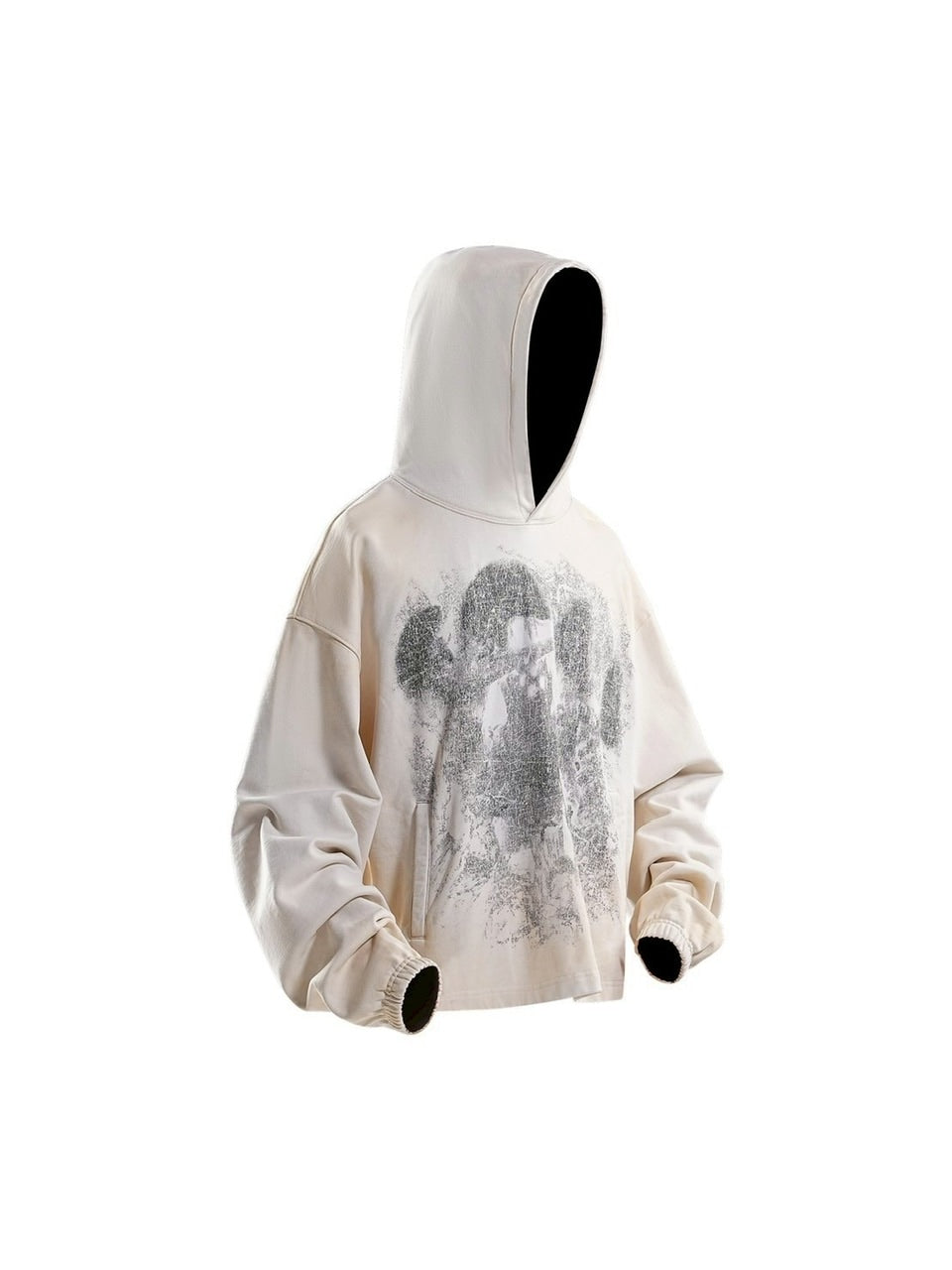【The Boy Has No Patience】NIGHT OF THE BLOOD MOON WASHED DISTRESSED GRAPHIC HOODIE