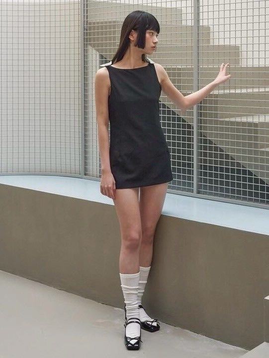 【ODDONEOUT】RIBBON SLEEVELESS ONE PIECE / 【オッドワンアウト】リボンタンクトップワンピース