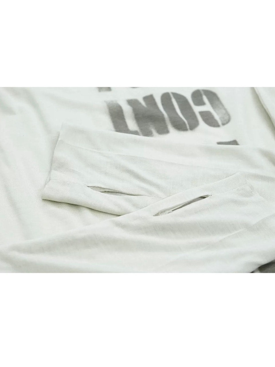 【Cest Nous】Doodle-printed batwing sleeve top / 【セヌー】オフショルダープリント長袖トップス