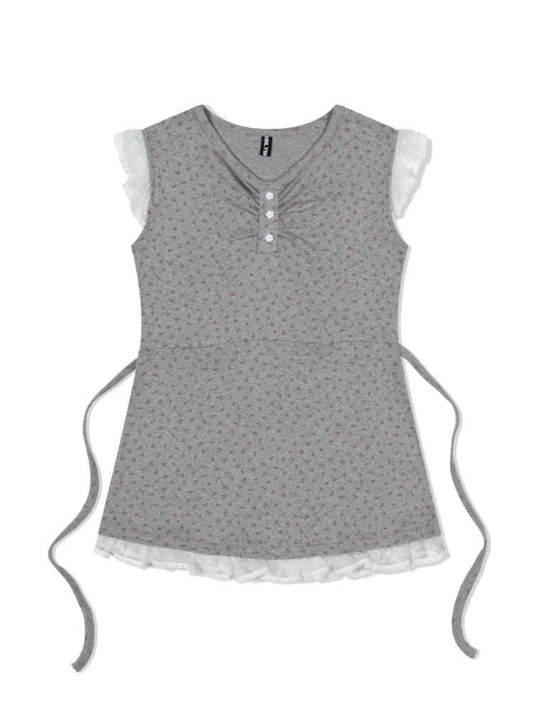【Uglyshadow】FLOWER LACE SLEEVELESS