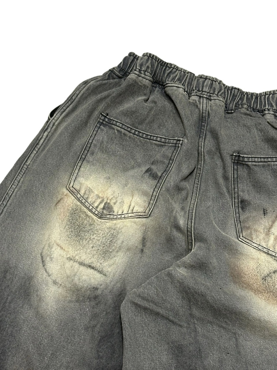 受注制【Never mind the XU】balloon damage denim pants