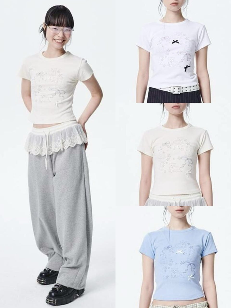 【runningHIGH】RIBBON CAT H/S TEE / 【ランニングハイ】リボンキャットプリント半袖Tシャツ