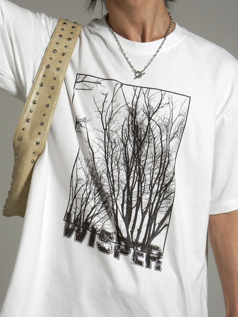 【Chikashitsu +】whisper tree t-shirt (3color) / 【チカシツプラス】ウィスパーツリープリント半袖Tシャツ
