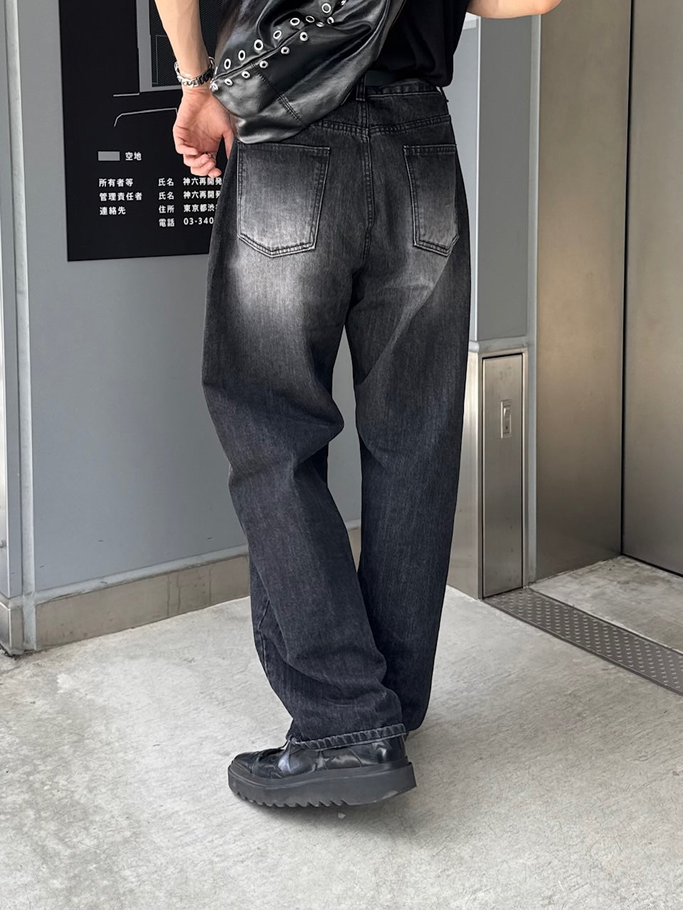 大阪店WEB限定受注制【Chikashitsu +】vintage wash semi wide denim