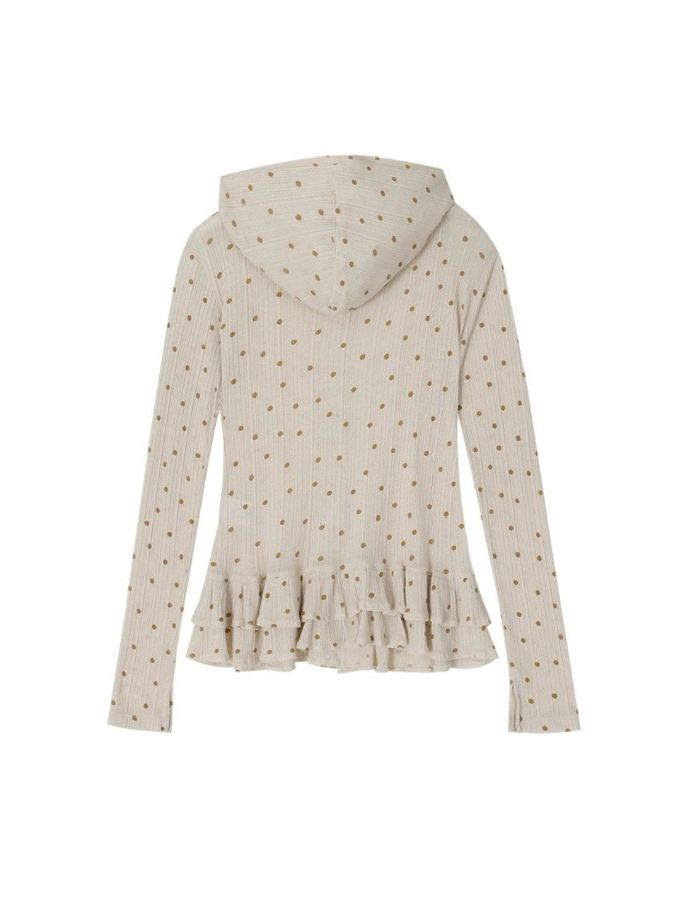 【CRANK】DOT FRILL SHEER HOOD CARDIGAN