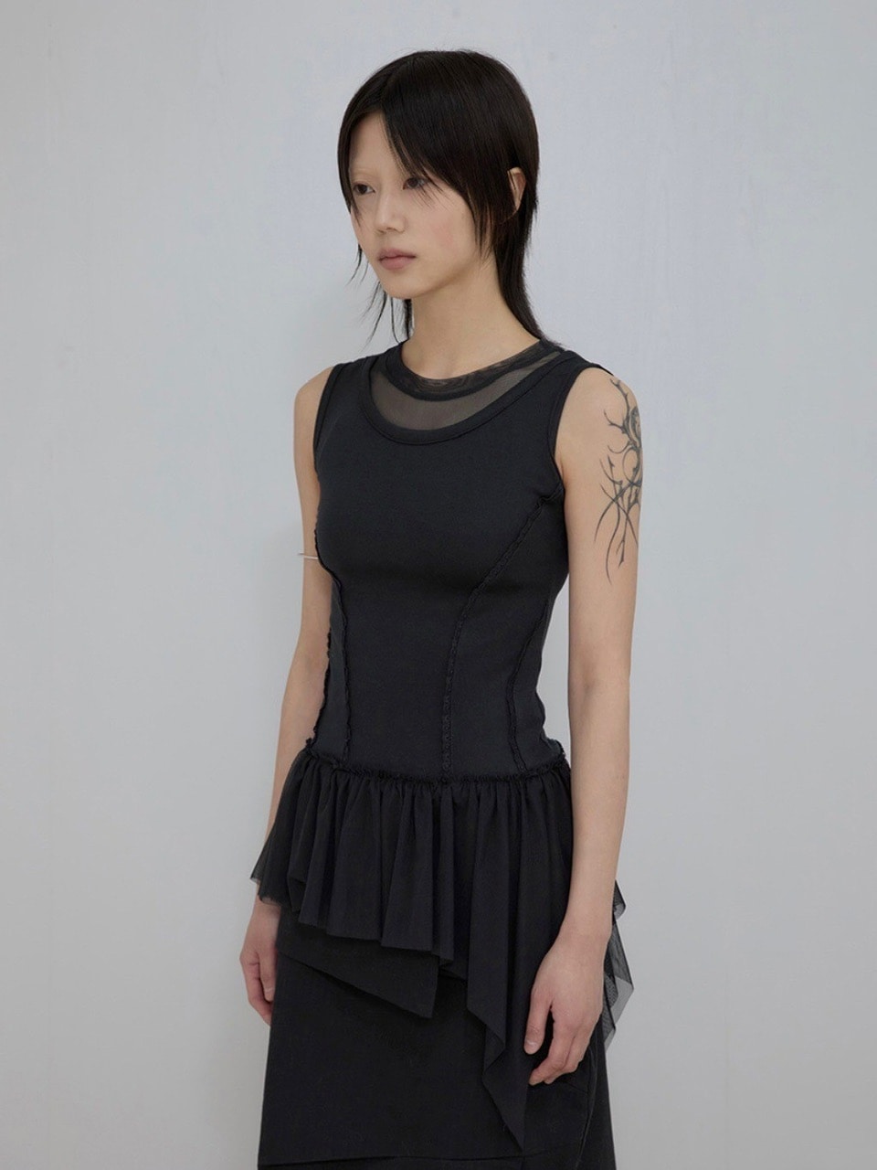 【FLAREUP】Layered Lace Frill Sleeveless