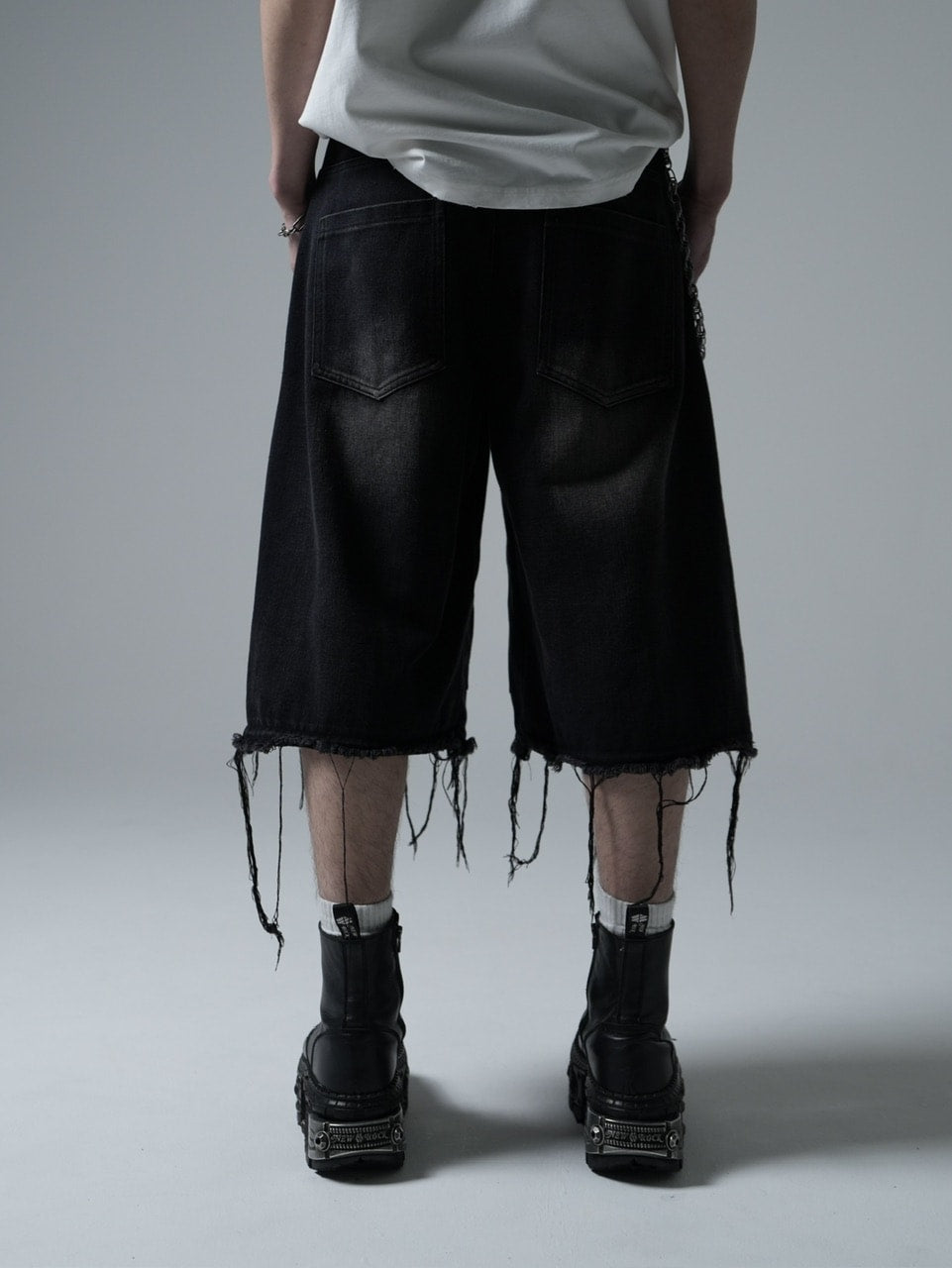 【CHIKASHITSU PLUS HIGH】Layered zip cargo denim pants