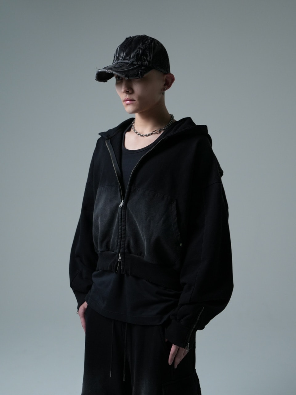 【CHIKASHITSU PLUS HIGH】Overdyed denim cap