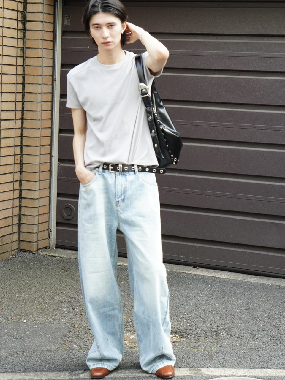 東京店WEB限定受注制【Chikashitsu +】cropped rib knit tee (3color)