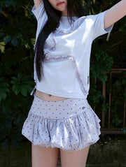 【Uglyshadow】DOTTED PUMPKIN SKIRT PANTS / 【アグリーシャドウ】ドットパンプキンミニスカートパンツ