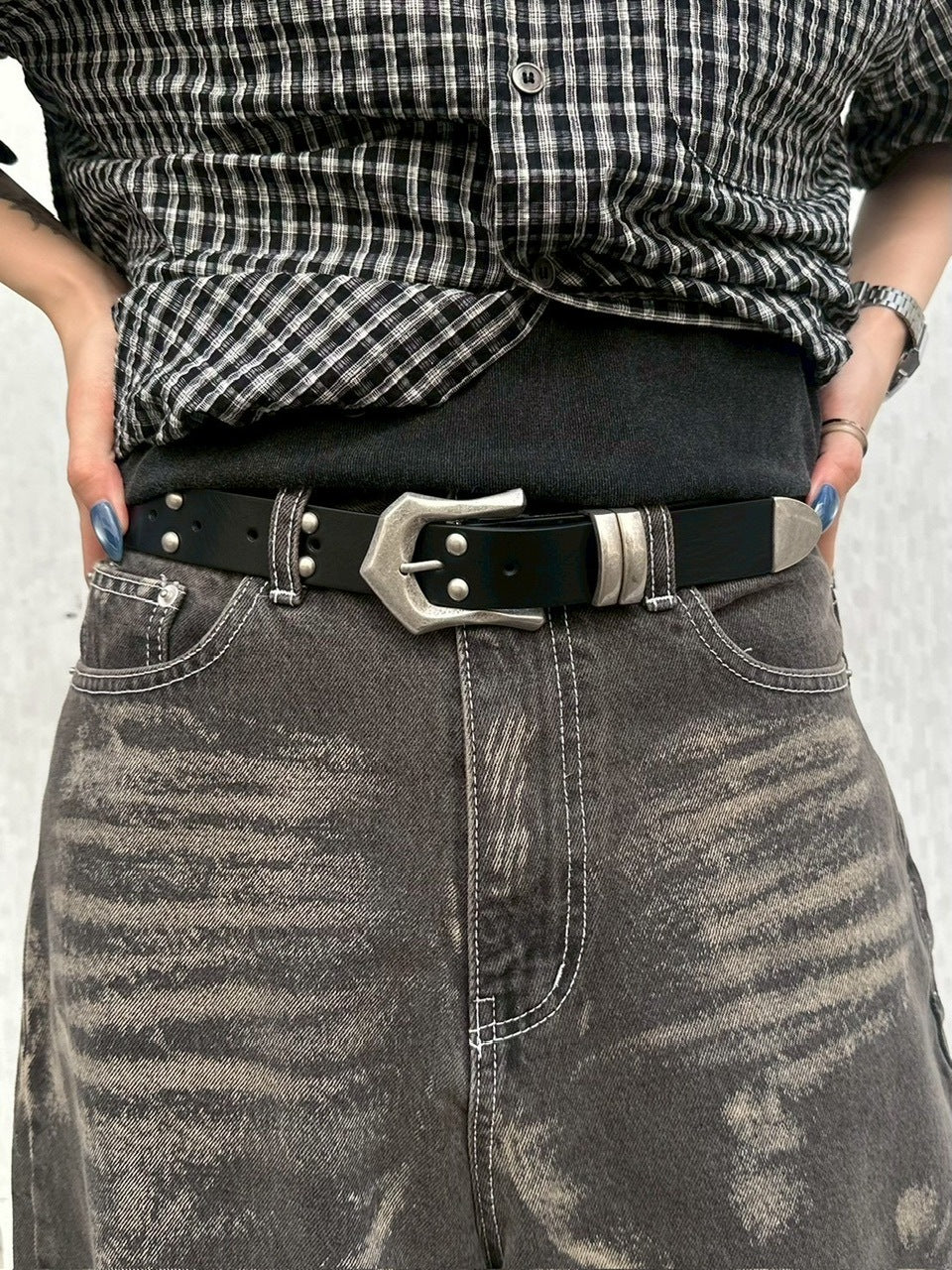 【Chikashitsu +】full painting wide denim pants / 【チカシツプラス】 フルペインティングワイドデニム