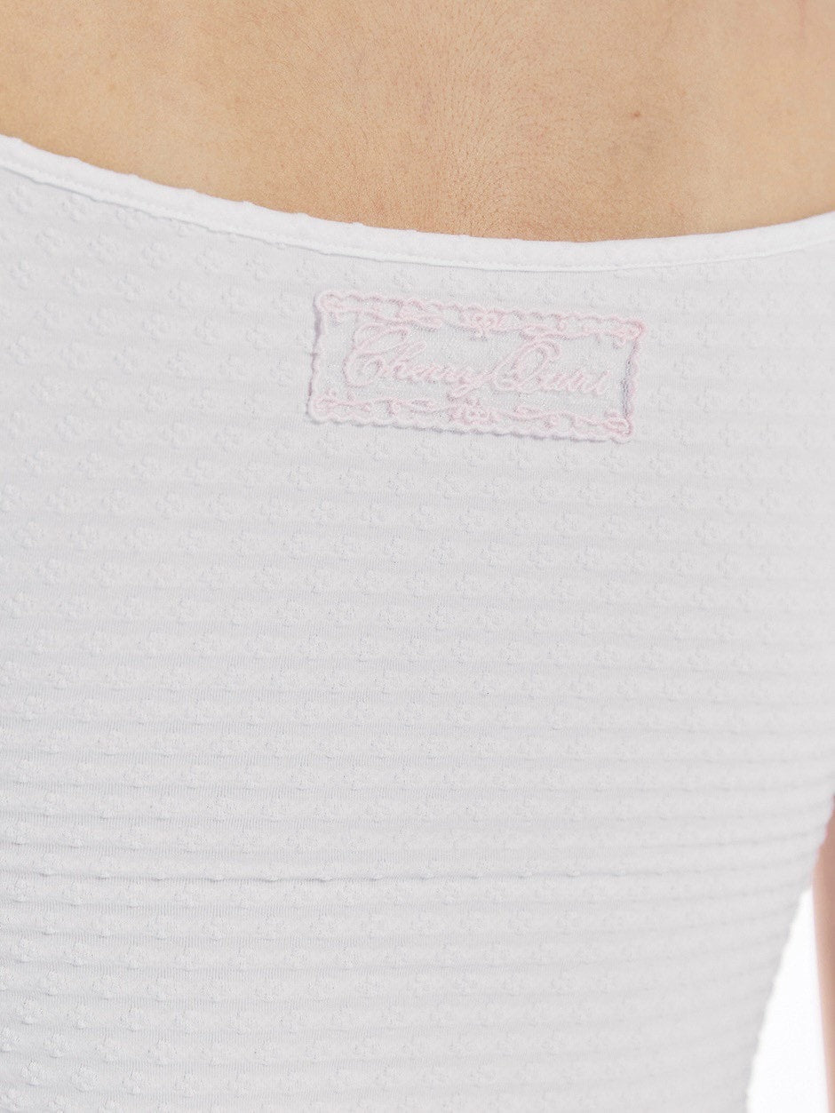 【CHERRYQUIRI】floral lace puff tee