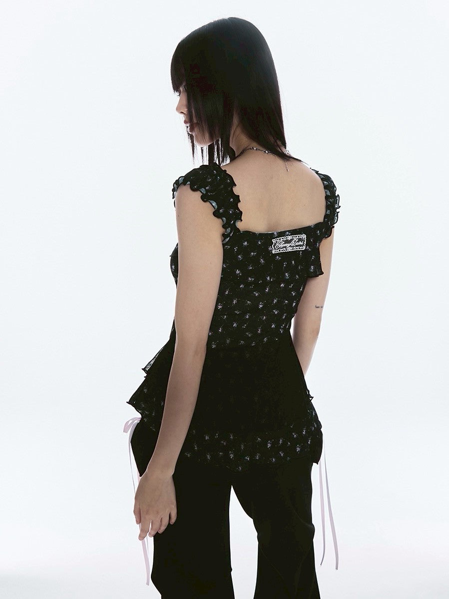 【CHERRYQUIRI】misty ruffle layered sleeveless