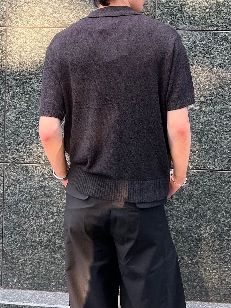 東京店WEB限定受注制【Chikashitsu +】boucle knit polo cardigan (2color) / 【チカシツプラス】ブークレニットポロカーディガン (2color)