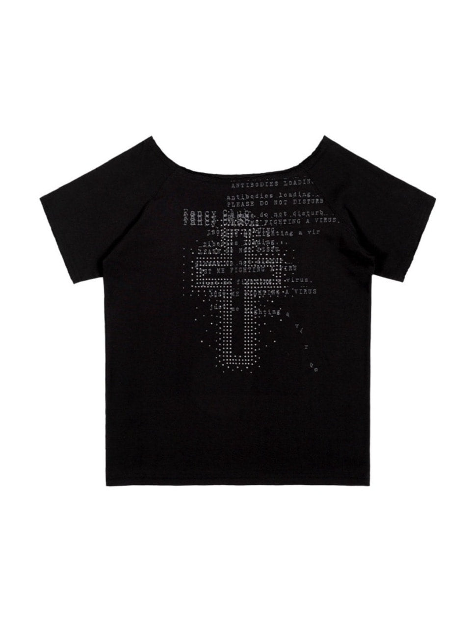 【FANCY CLUB】DIVINE CROSS ONE-SHOULDER TEE / 【ファンシークラブ】クロスワンショルダー半袖Tシャツ