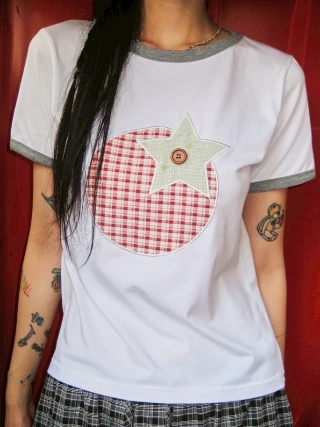 【FANCY CLUB】TOMATO PATCH RINGER TEE / 【ファンシークラブ】トマトパッチリンガー半袖Tシャツ