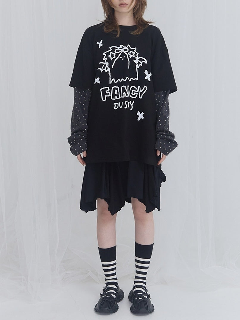 【FANCY X DUSTY】DUSTY CLUB LAYERED LONG SLEEVE / 【ファンシー X ダスティ】ダスティークラブレイヤード長袖Ｔシャツ