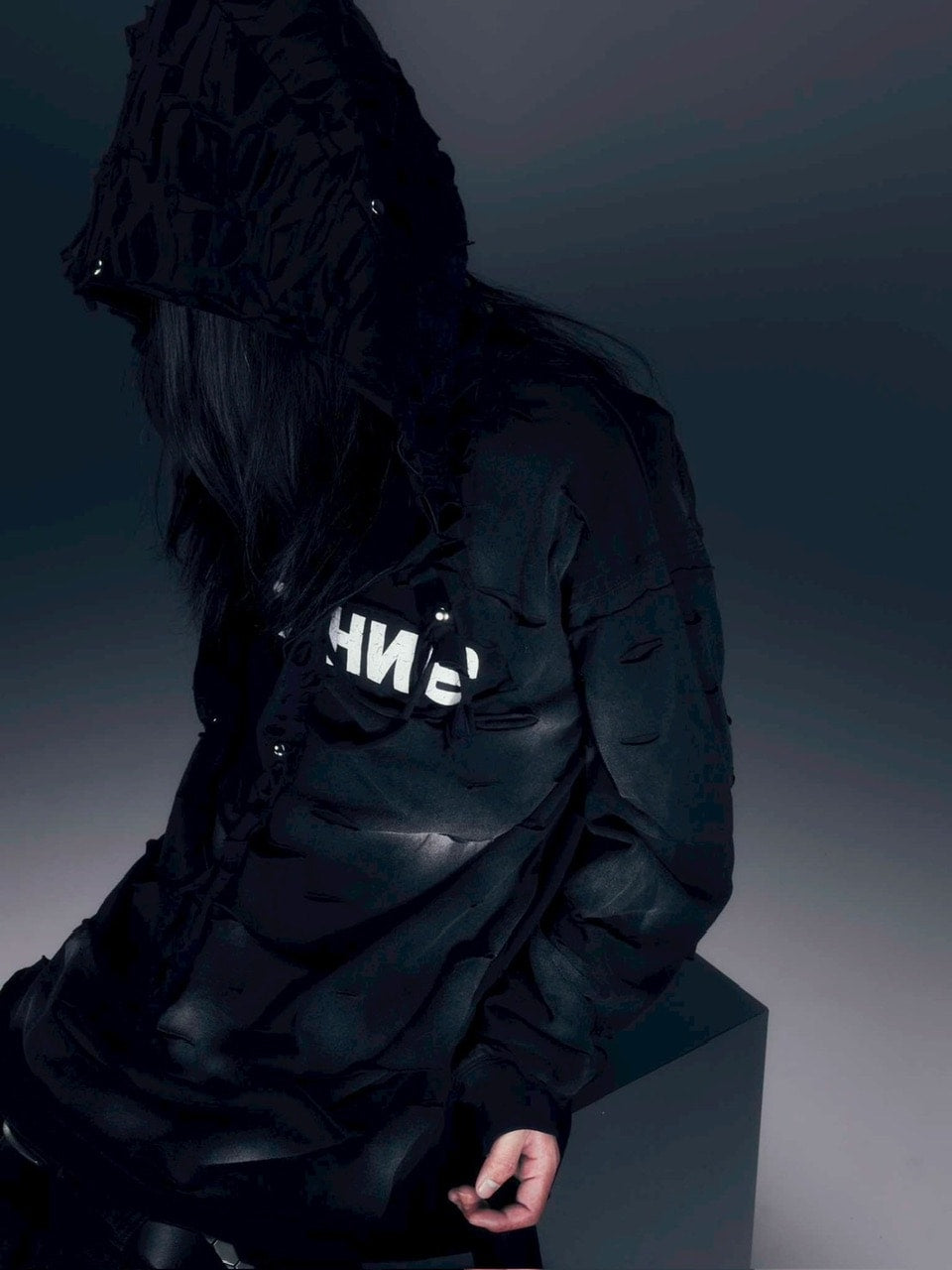 【DIG YOUR OWN GRAVE】WISH VOID L/S T-SHIRTS /【ディグユアオウングレイブ】ダメージレイヤードロゴ長袖Tシャツ