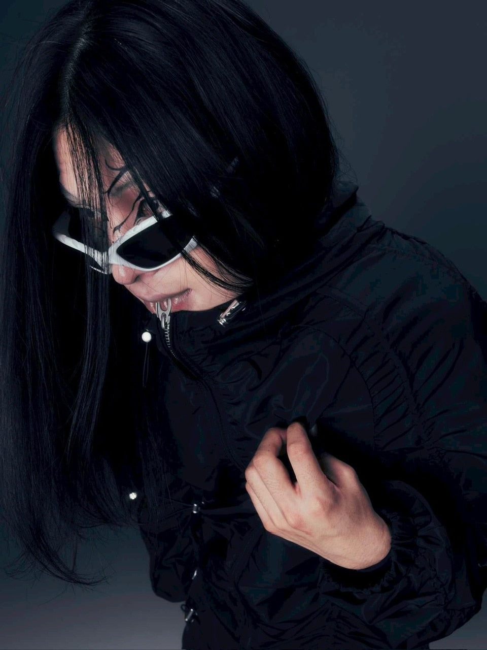 【DIG YOUR OWN GRAVE】SYN-EDGE BLOUSON /【ディグユアオウングレイブ】アシンメトリーテックブルゾン