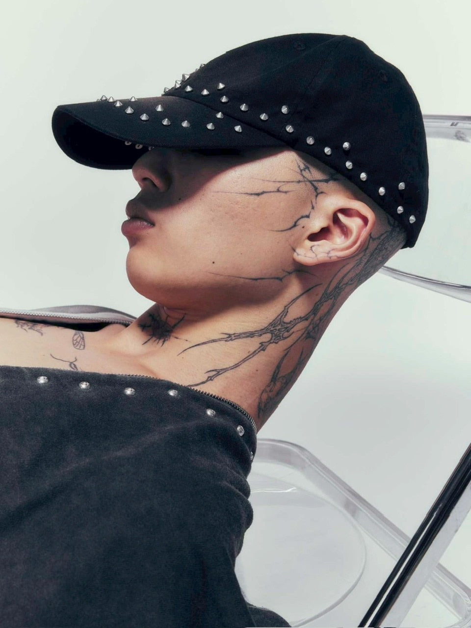 【DIG YOUR OWN GRAVE】SILENT CROSS CAP /【ディグユアオウングレイブ】スタッズキャップ