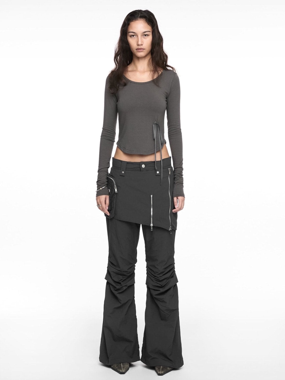 【NACHE】BOOTS CUT SKIRT PANTS (UNISEX)