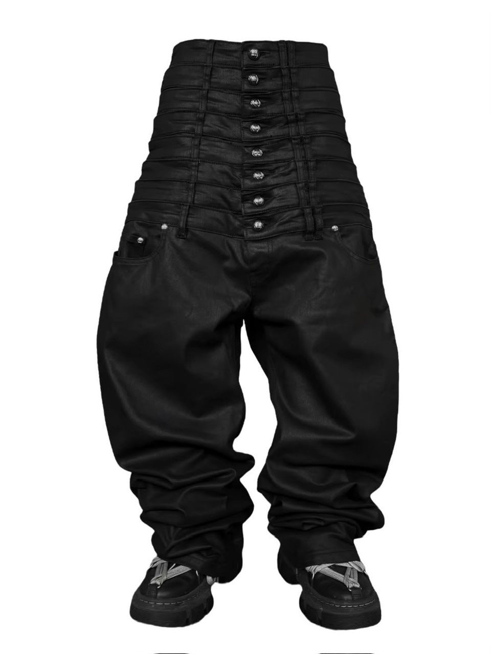 【UNIZ】8 Backs J-Cut Pants / 【ユニズ】ダーティーライクレイヤードバルーンデニムパンツ