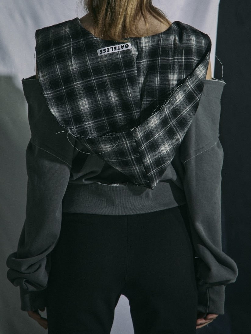 【GATELESS】CHECK HOOD MUFFLER / 【ゲートレス】チェックフードマフラー