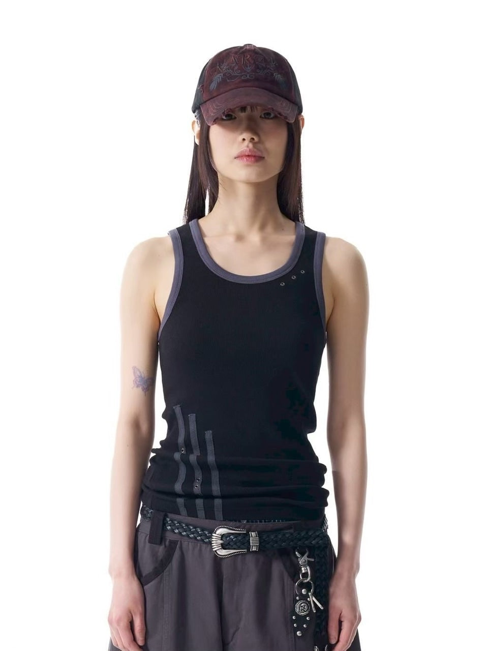 【AAKAM】VTG Washed Damage Ball Cap