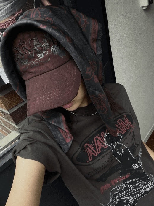 【AAKAM】X-Cross Printed Scarf