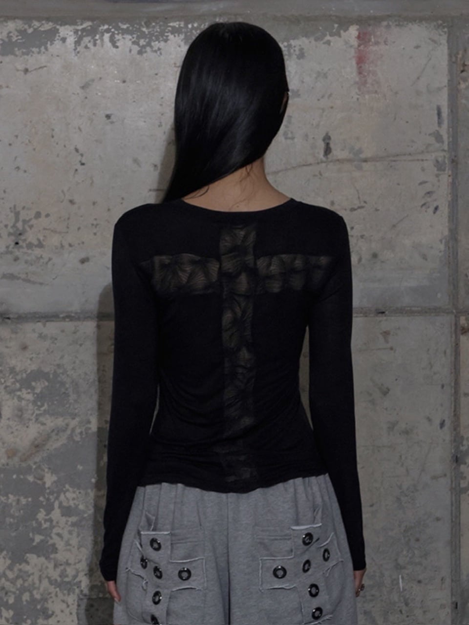 【FANCY CLUB】BACK CROSS LONG SLEEVE / 【ファンシークラブ】バッククロス長袖Ｔシャツ