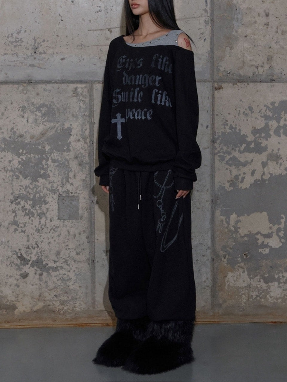 【FANCY CLUB】KEYCHAIN EYELET SWEATPANTS / 【ファンシークラブ】キーチェーンアイレットスウェットパンツ