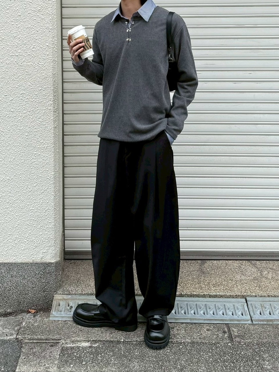 受注制【Chikashitsu +】front hook long sleeve knit / 【チカシツプラス】フロントフック長袖ニット (4color)