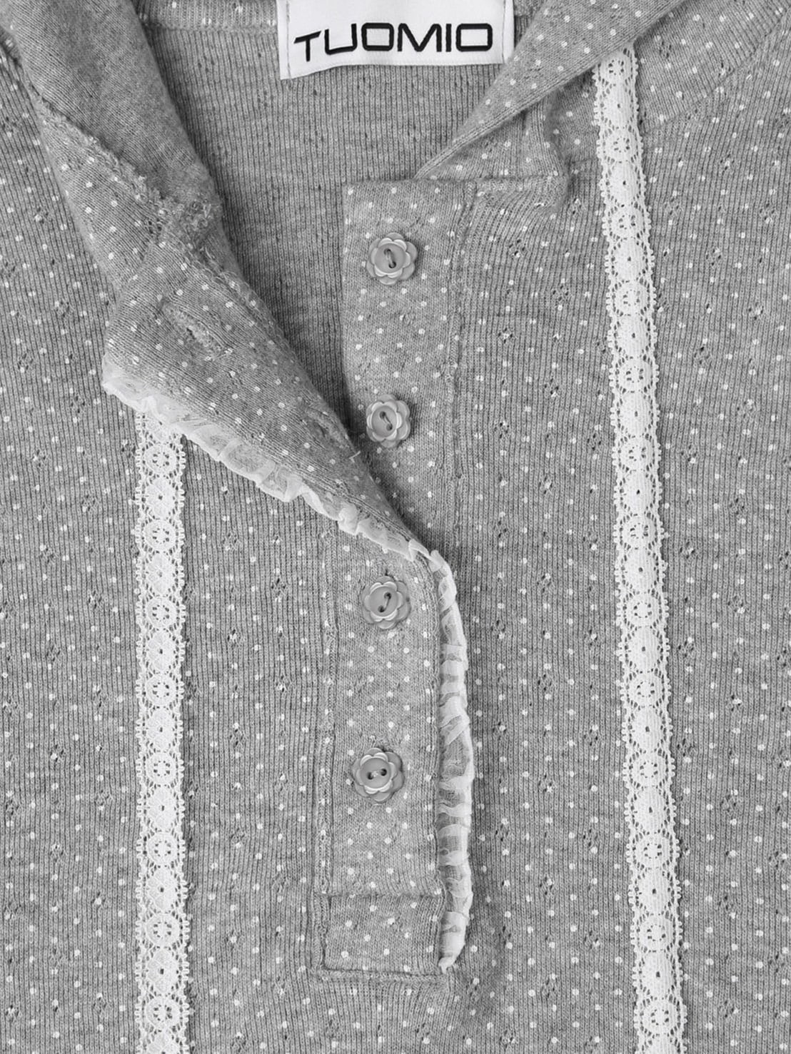 【TUOMIO】FRILL CHIFFON HOODIE / 【トゥオミオ】フリルシフォンフードパーカー