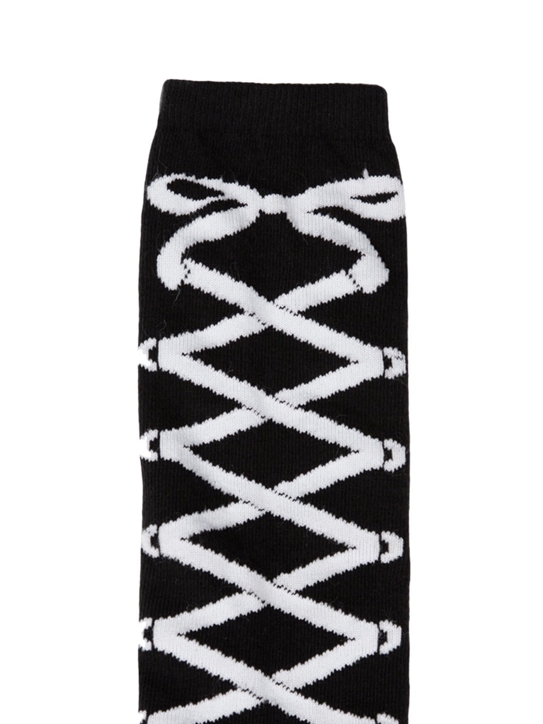 【TUOMIO】RIBBON GRAPHIC KNEE SOCKS / 【トゥオミオ】リボングラフィックニーソックス