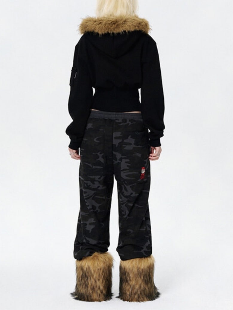 【runningHIGH】FUR ZIP UP HOODIE / 【ランニングハイ】ファージップアップパーカー