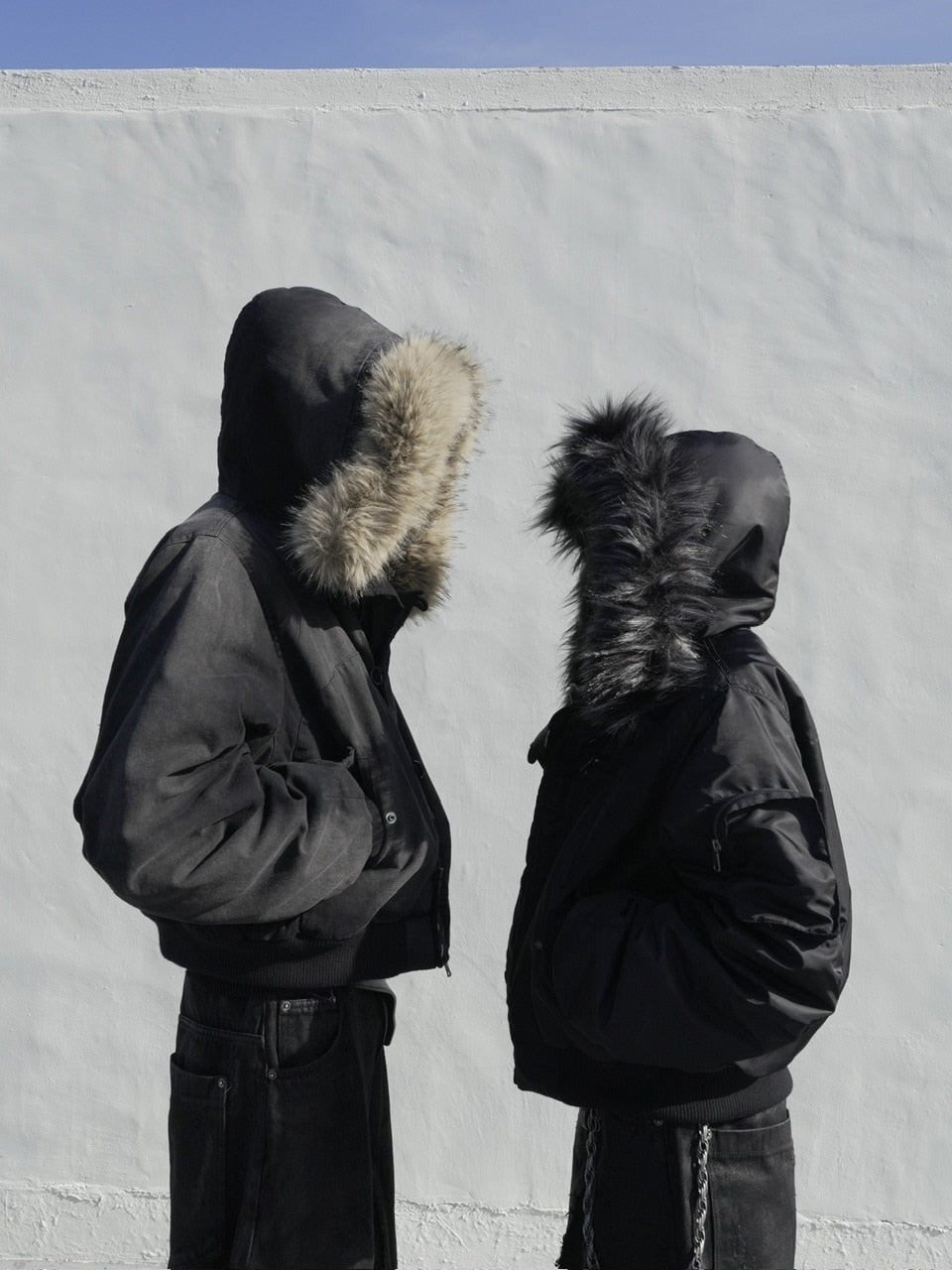 【CHIKASHITSU PLUS HIGH】N-2B cropped hood blouson (denim)