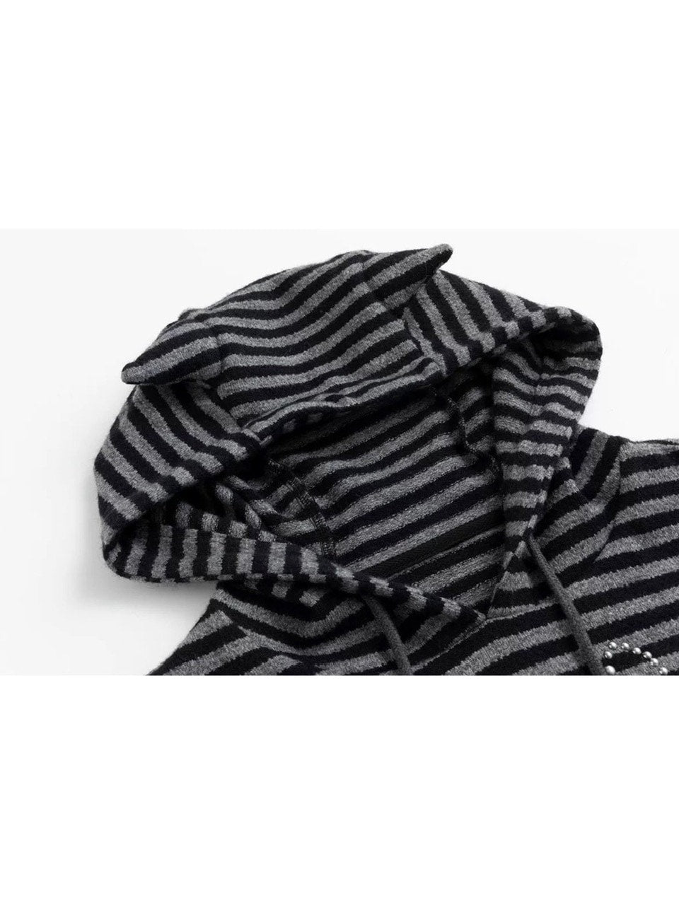 【Cest Nous】Striped cat-ear Striped cat-ear pullover parker / 【セヌー】ボーダーキャットイヤープルオーバーパーカー