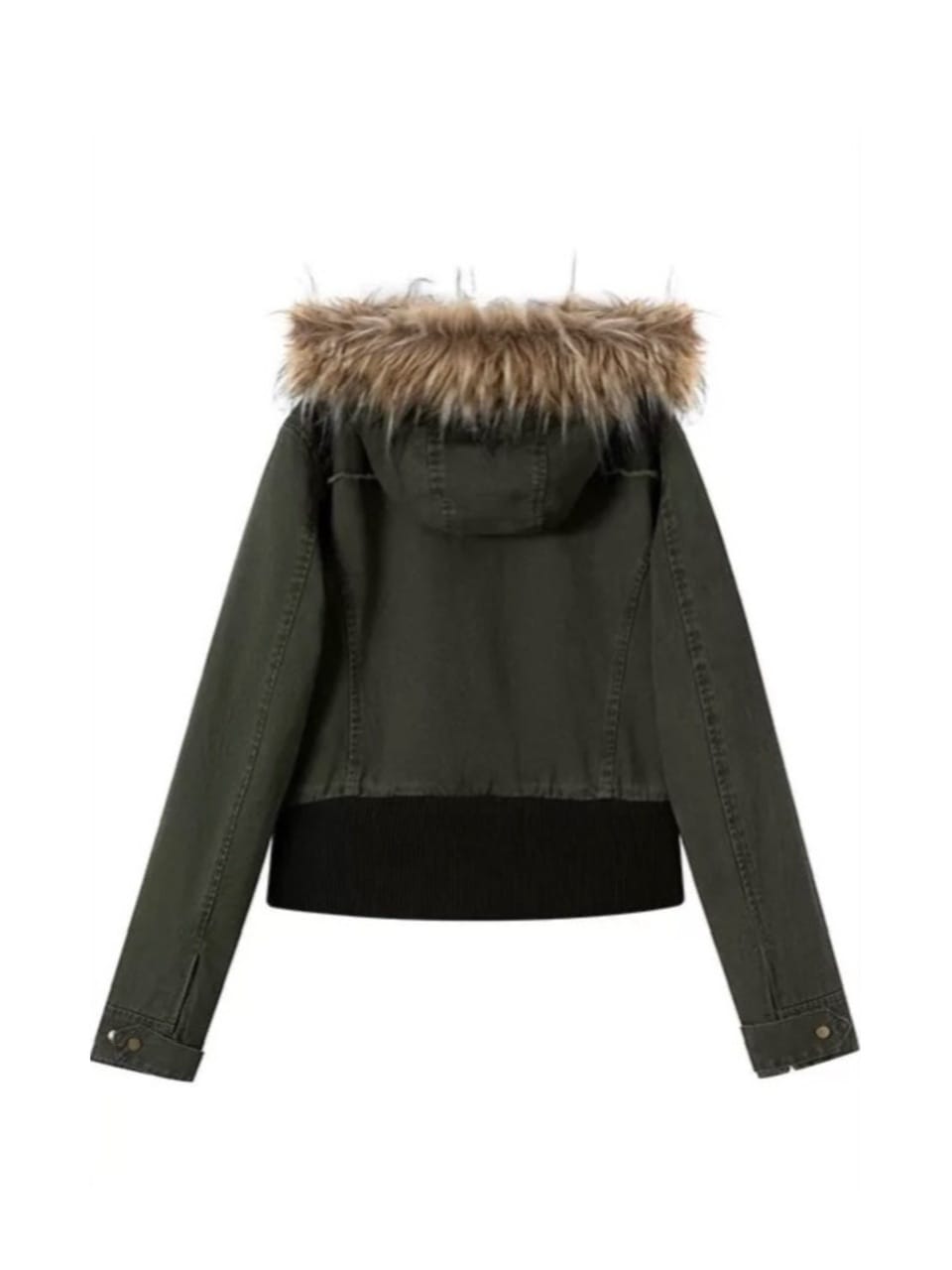 【Cest Nous】Military green washed jacket / 【セヌー】ファーフードミリタリージャケット