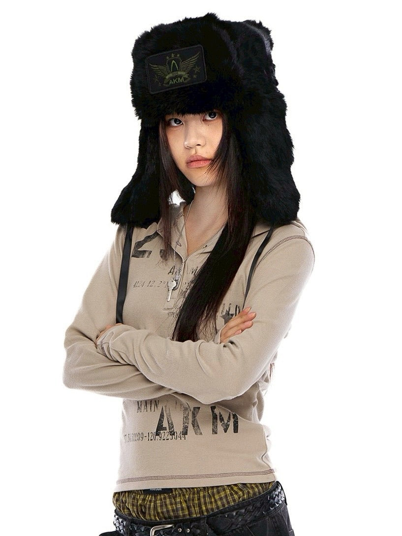 【AAKAM】Numbering Hooded Long Sleeve