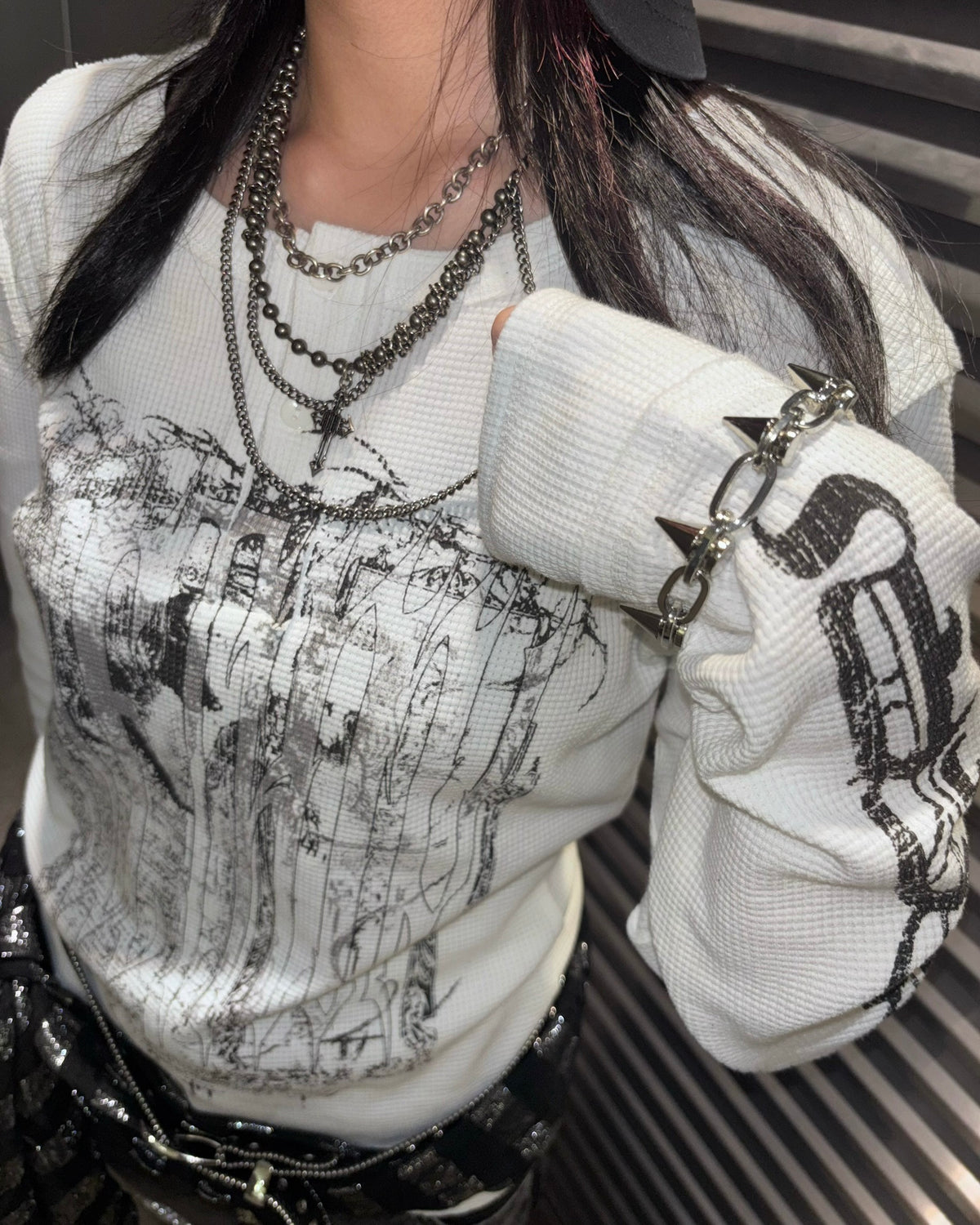 国際配送【BABY09】dark waffle long sleeve