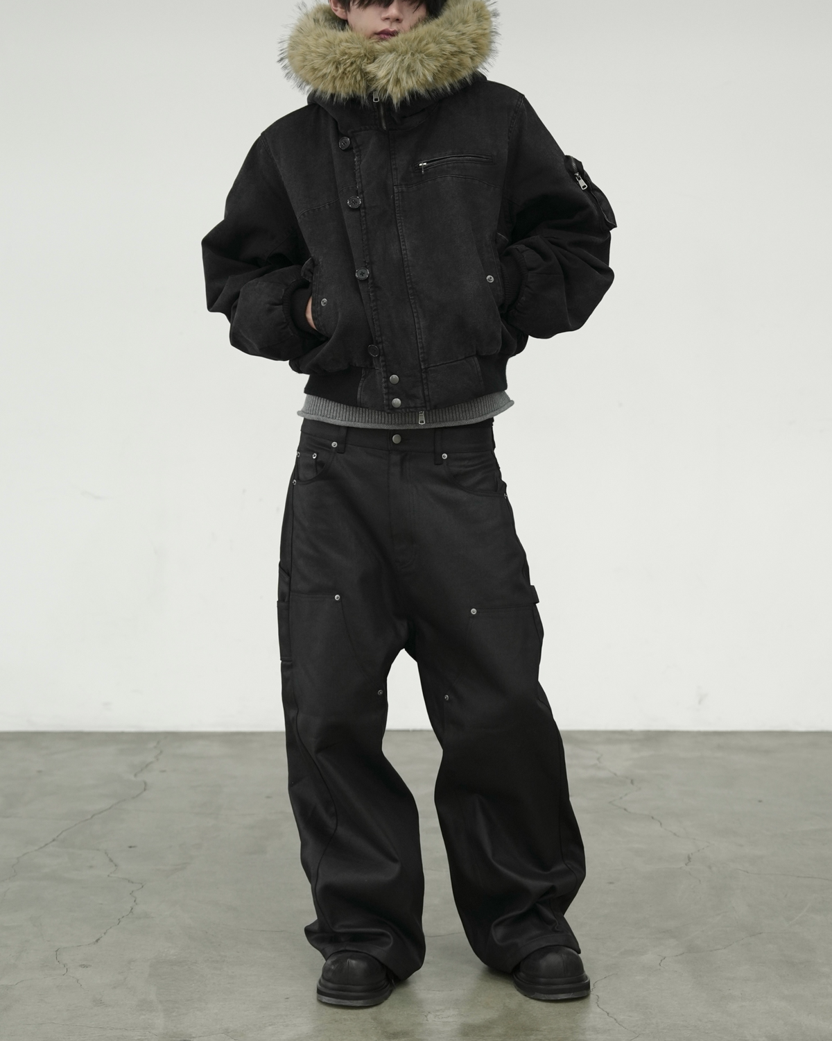 【CHIKASHITSU PLUS HIGH】Carbon coated double knee pants