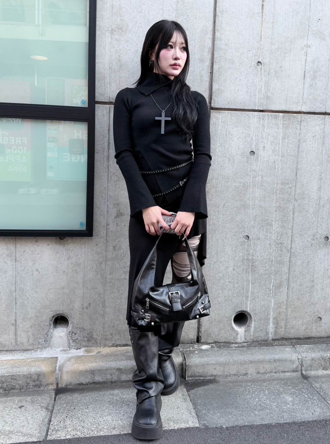 受注制【nmtc +】slit gather long skirt (2color)