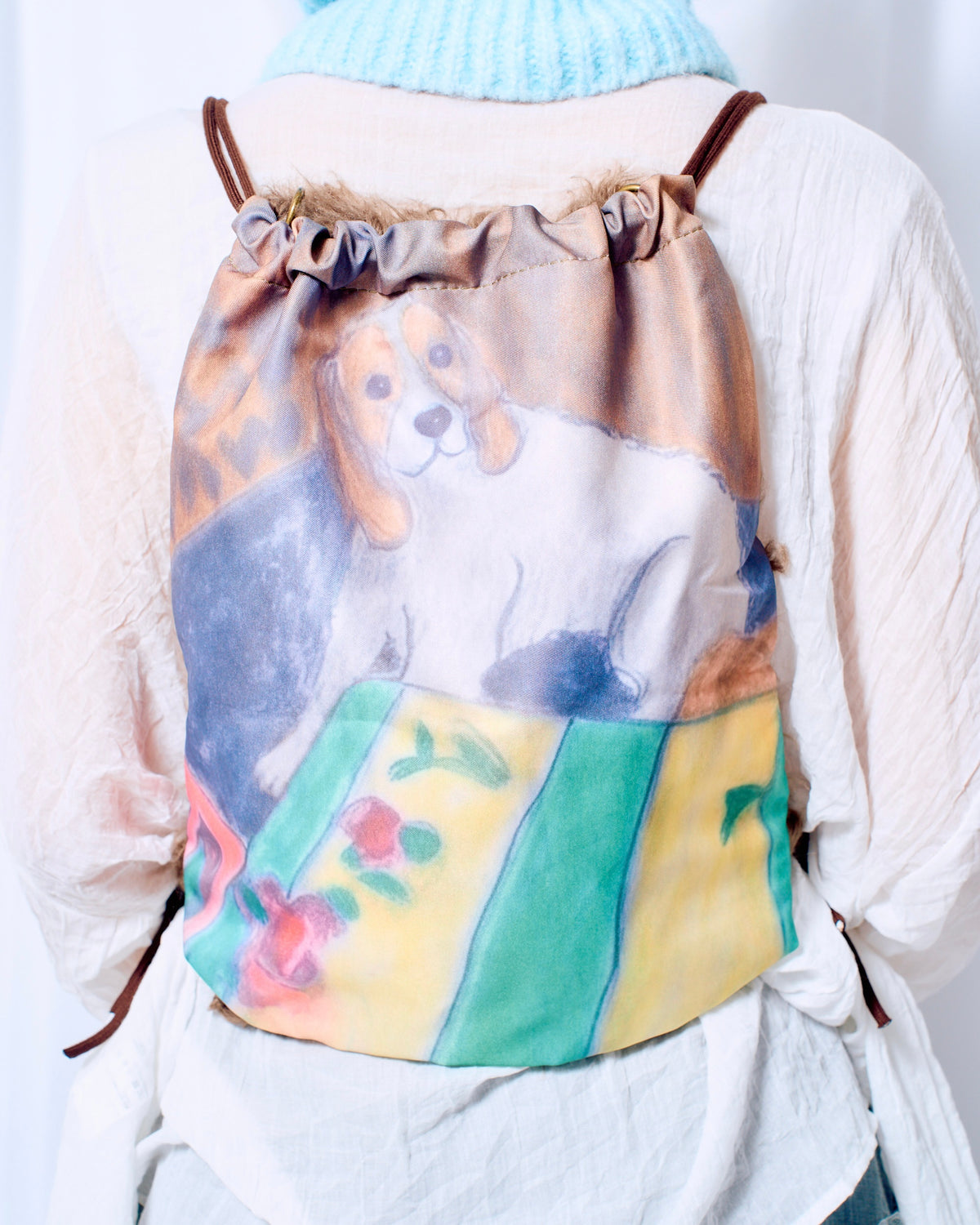 9/18 20:00 発売
国際配送【Nerd out XU】Reversible Drawstring dog Shoulder Bag