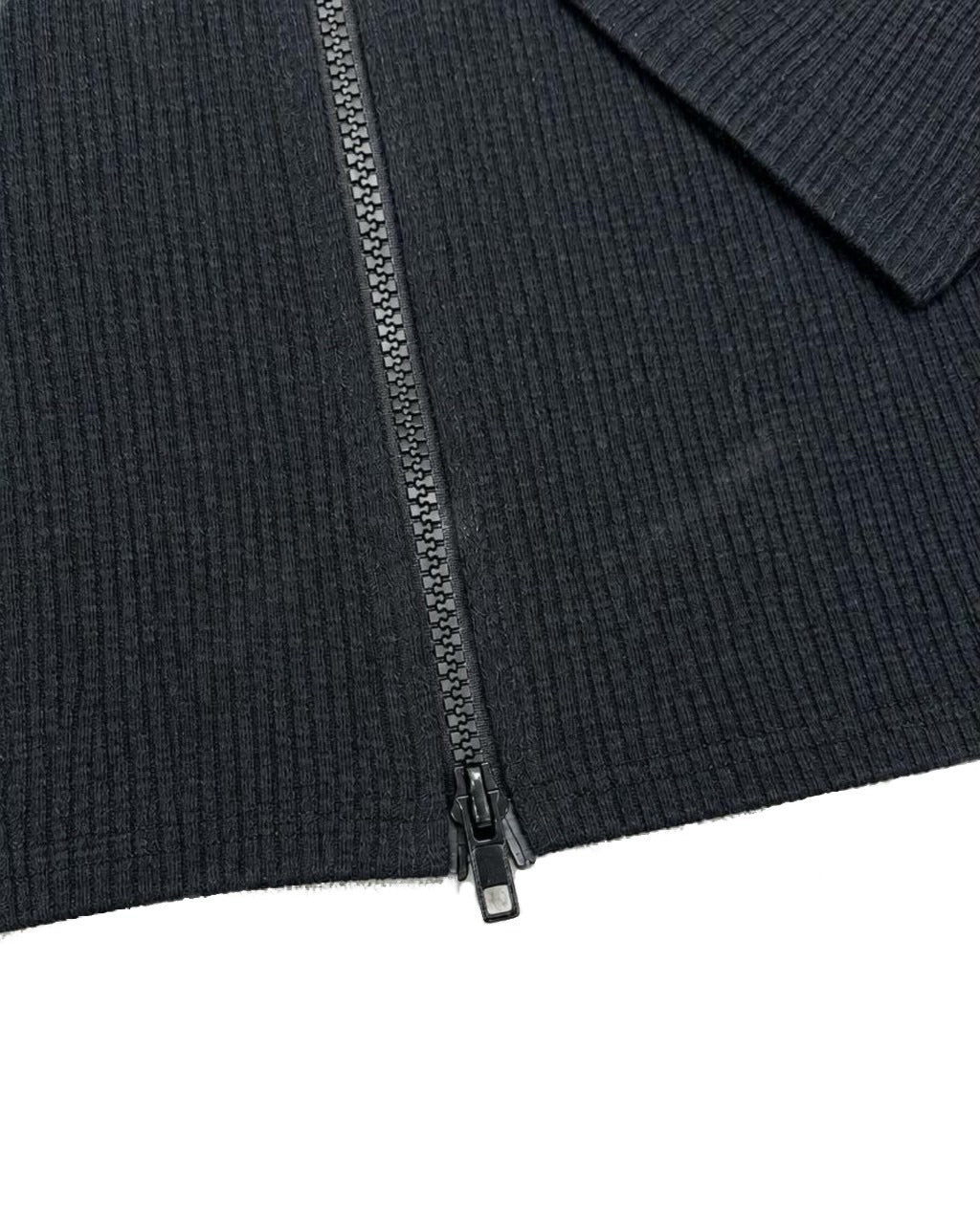 受注制【nmtc+】Ribbed high neck zip-up top (2color)