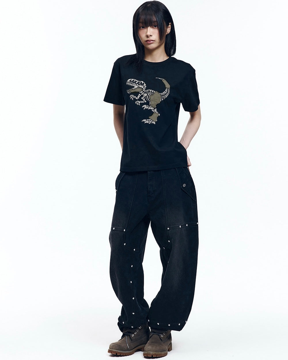 【AAKAM】Dino Patch Half Top