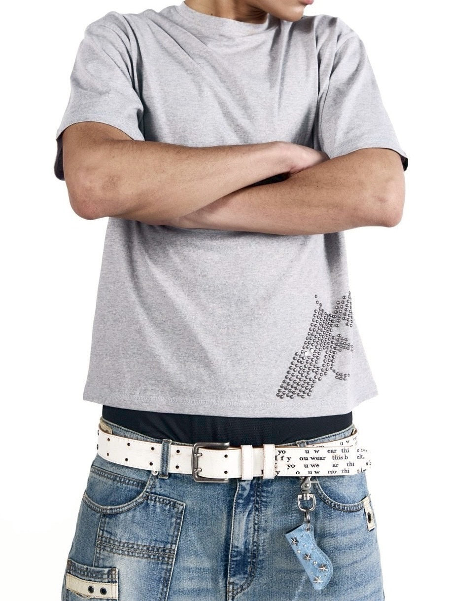 【AAKAM】Typography Leather Belt