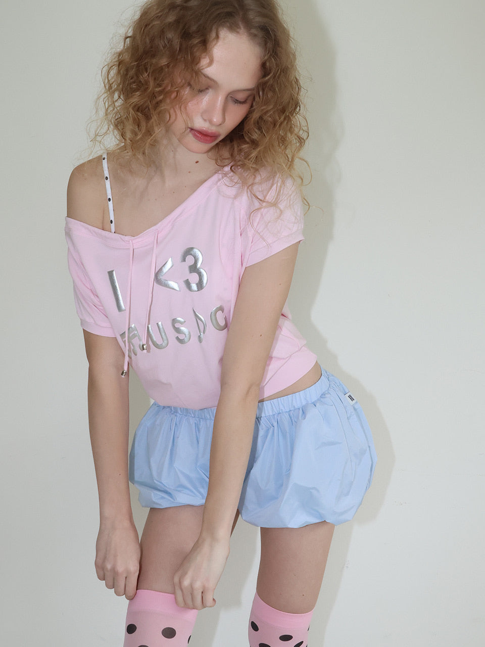 【CRANK】I LOVE MUSIC OFF-SHOULDER TOP